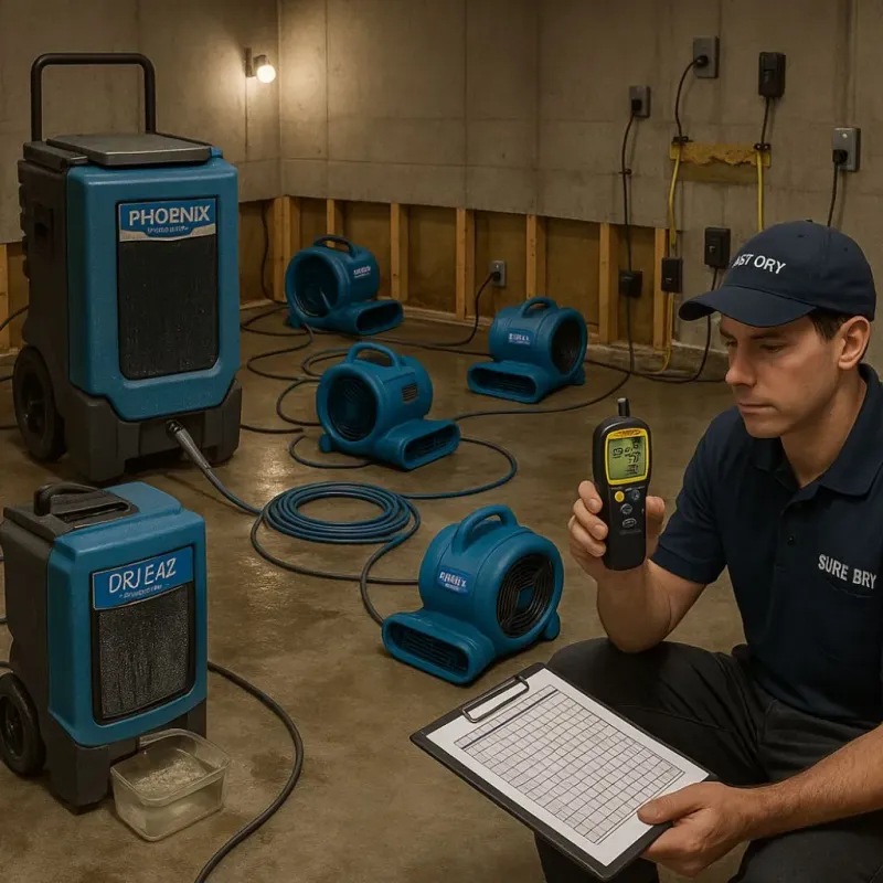 Structural Drying and Dehumidification process in Wayne Heights, PA